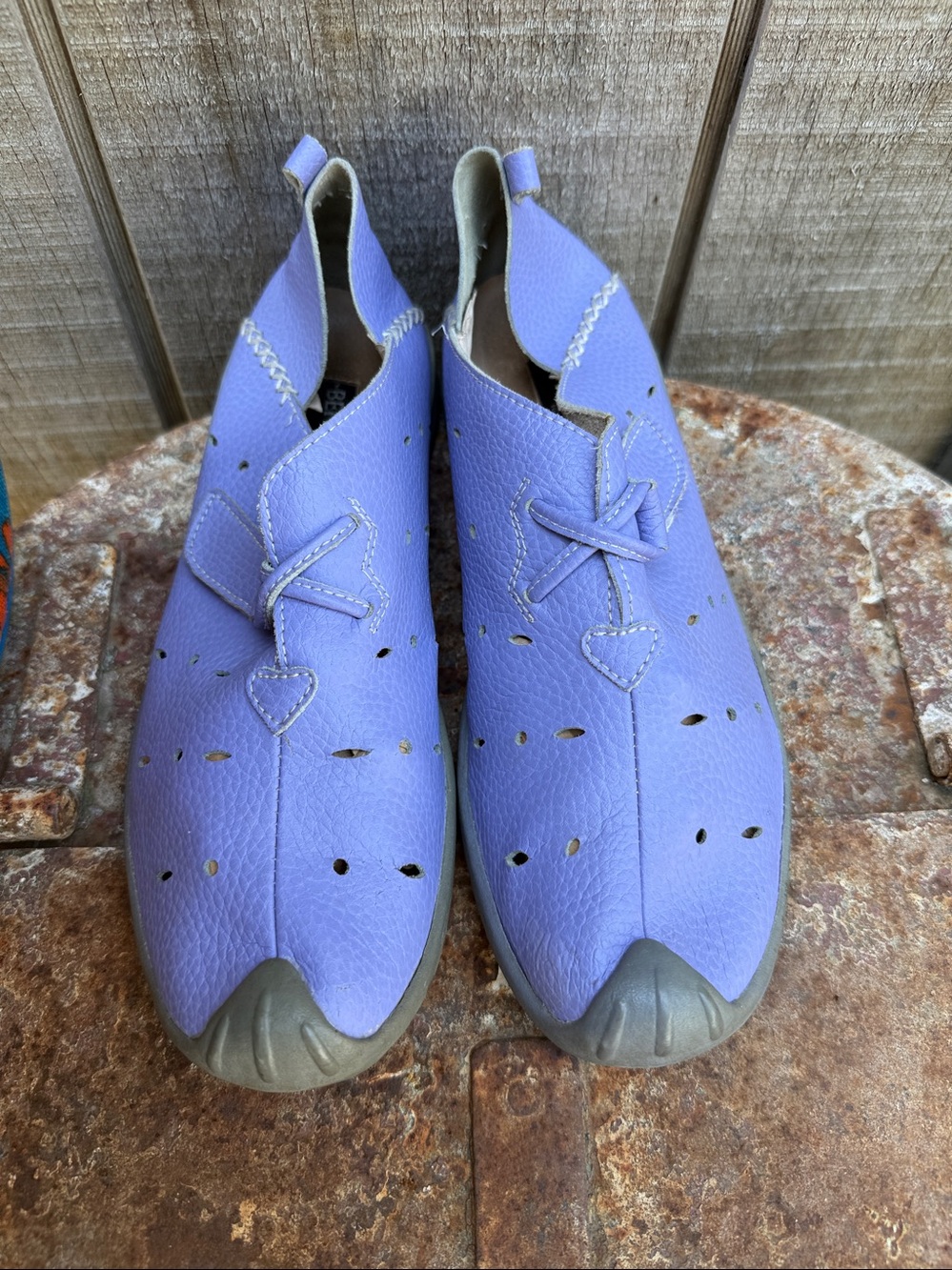 Bernie Mev Leather Lilac Purple Shoes